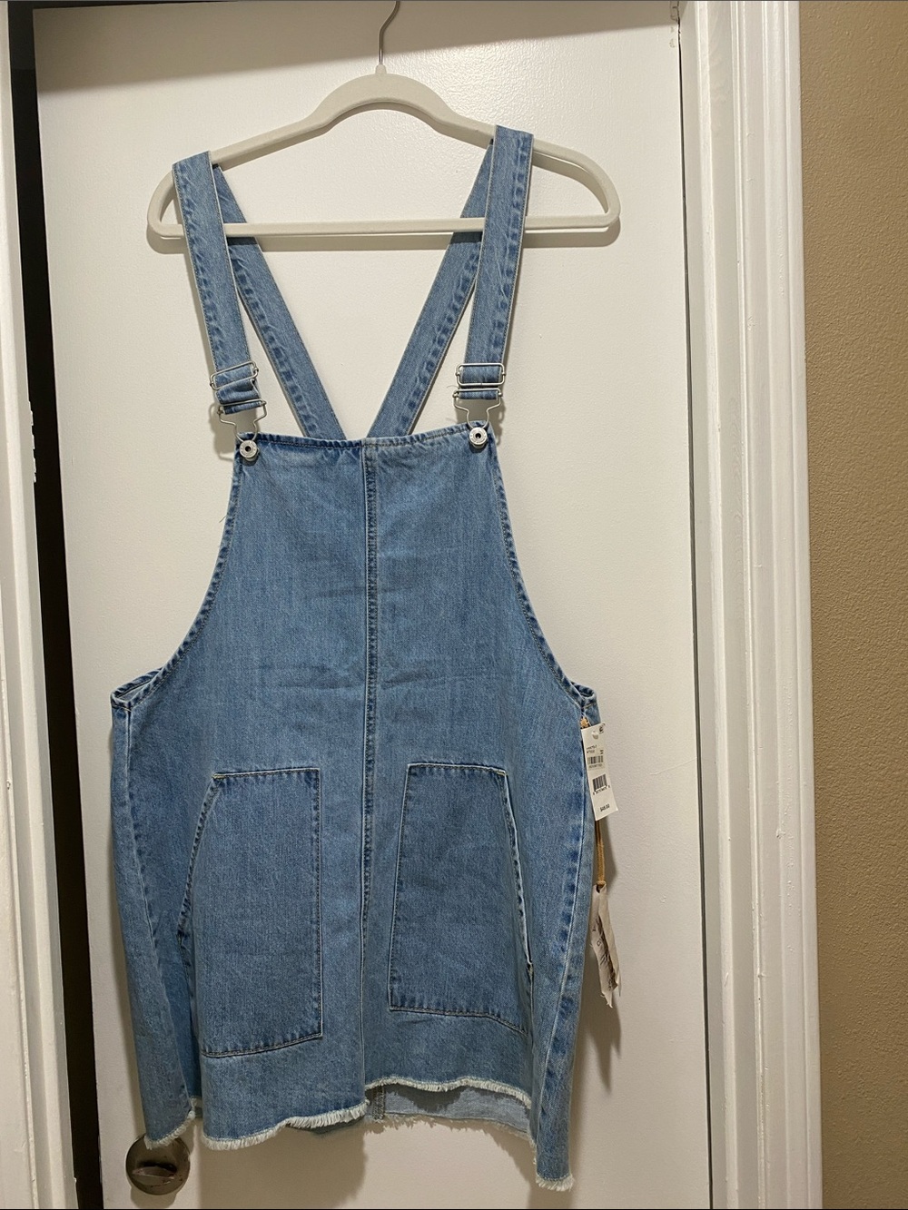 Vanilla Star Light Blue Denim Overall Dress with Front Pockets
